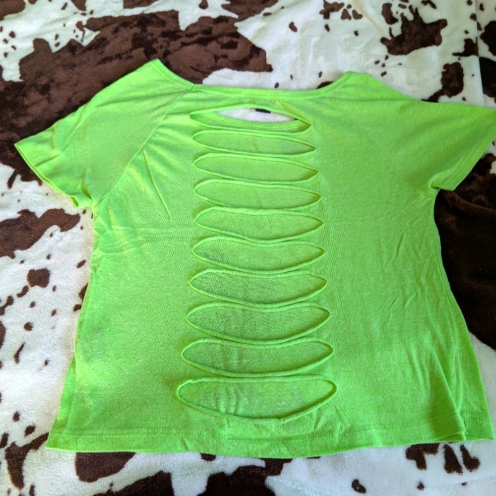 Deb Green Cut-Out Short Sleeve T-Shirt